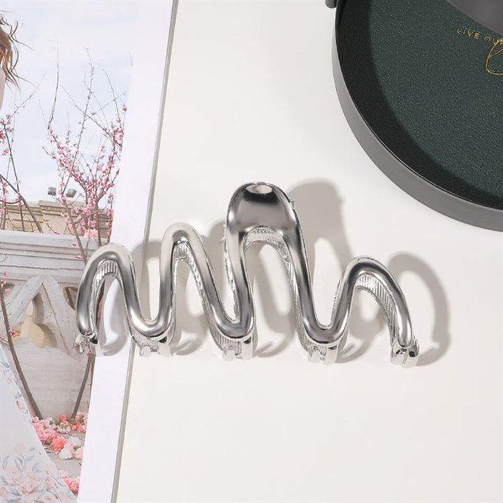 SOHO Malik Metal Hair Claw - Silver - Hair Accessories