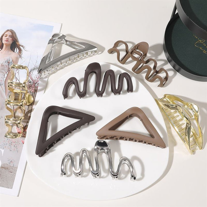 SOHO Malik Metal Hair Claw - Silver - Hair Accessories