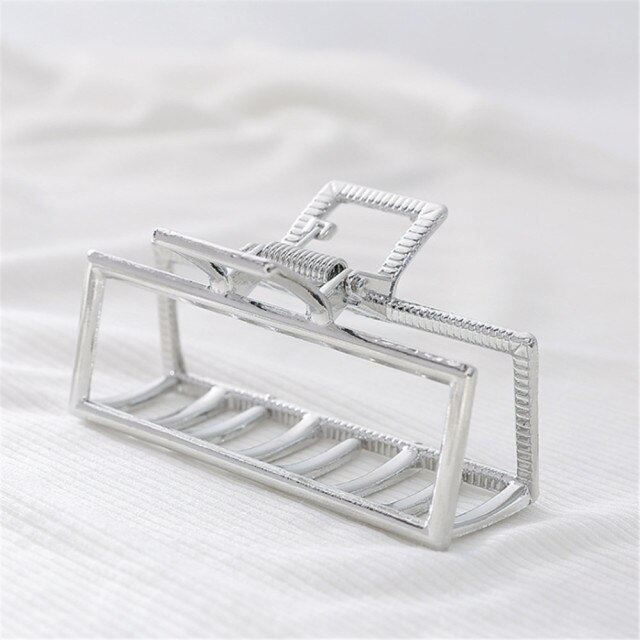 SOHO Niba Large Metal Hair Claw - Silver - Hair Accessories