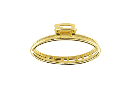 The SOHO Oval Small Metal Hair Claw in gold features a minimalist open oval design with a spring hinge, ideal for fans of sleek, simple hair accessories.