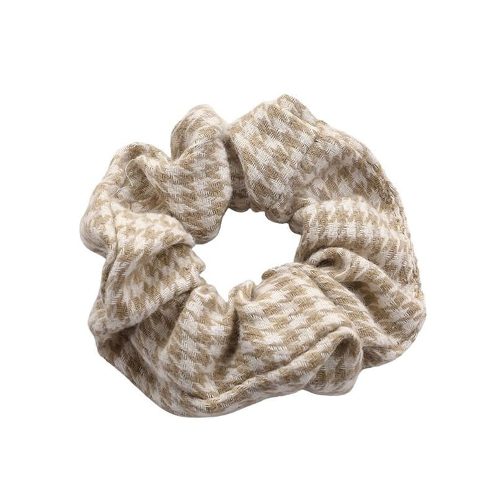 SOHO Pepita Scrunchie - Beige - Hair Accessories