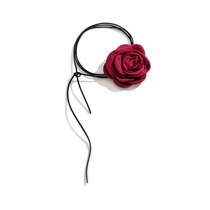 SOHO Rose Choker Necklace - Red - | Fashiongirl