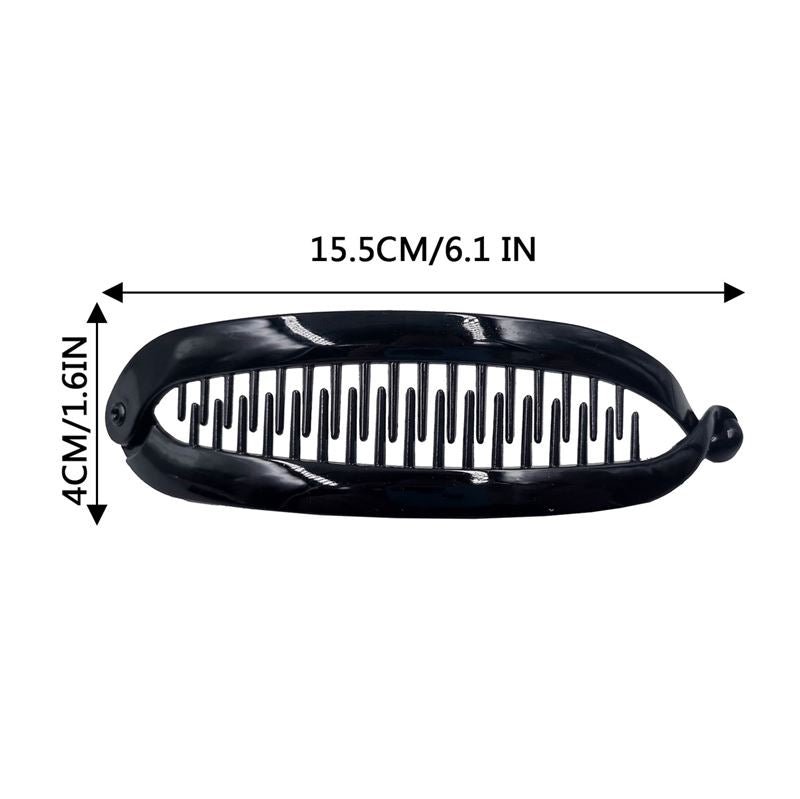 SOHO Slim Banana Hair Clip - Black - | Fashiongirl