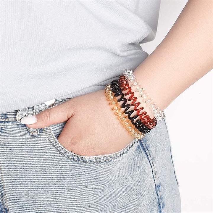 SOHO Spiral Hair elastics - Clear (3 pcs) - Hair Accessories | Fashiongirl