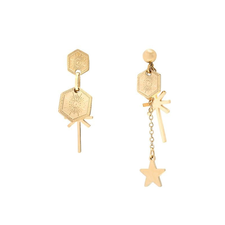 SOHO Sun &amp; Star Earrings - Gold - | Fashiongirl