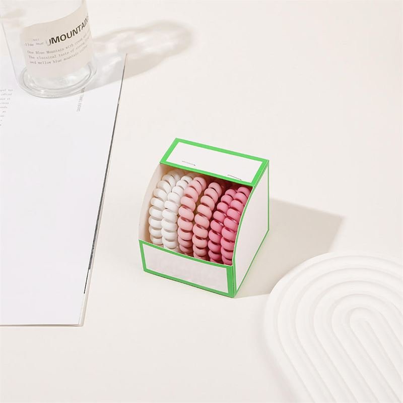 SOHO Thia Spiral Hair elastics, 6 pcs - Pink - Hair Accessories | Fashiongirl