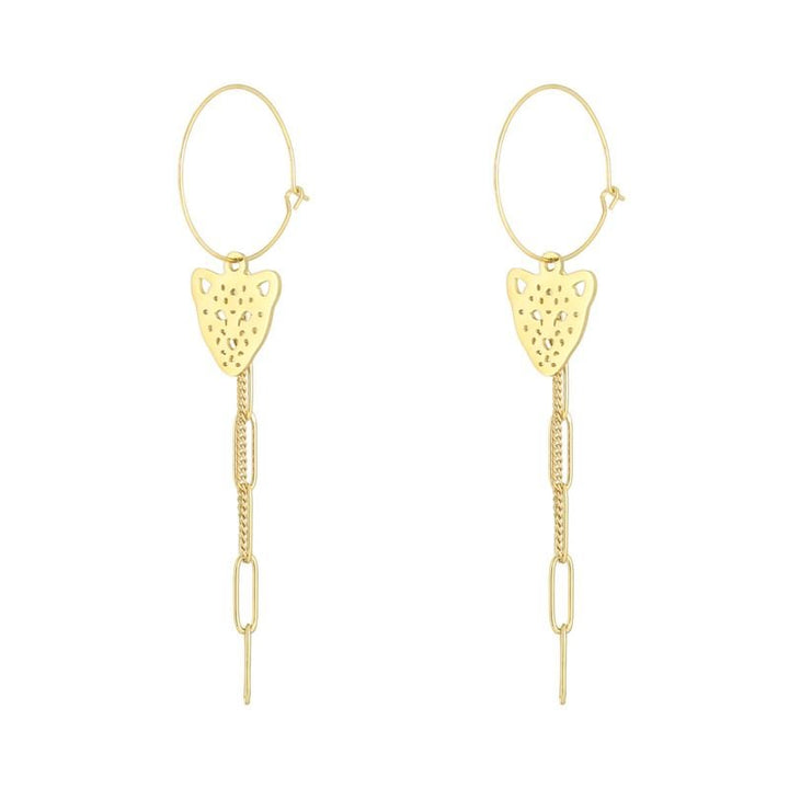 SOHO Tiger Chain Earrings - Gold - | Fashiongirl