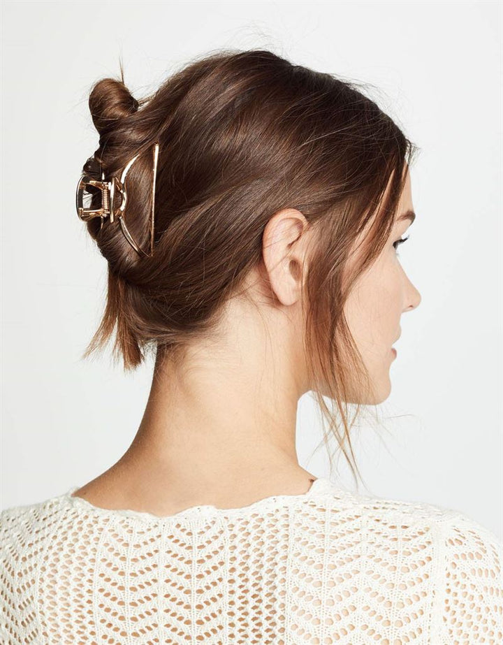 SOHO Tori Small Metal Hair Claw - Gold - Hair Accessories