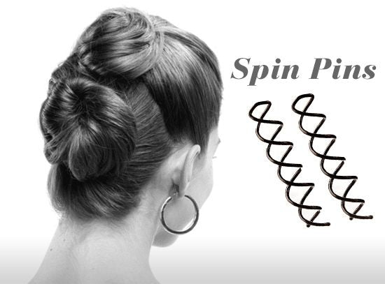 Spin Pins hairpins w/ Pink Pearl 2 pcs - Hair Accessories | Fashiongirl