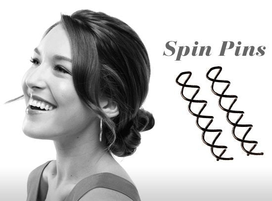 Spin Pins hairpins w/ White Pearl 2 pcs - Hair Accessories | Fashiongirl