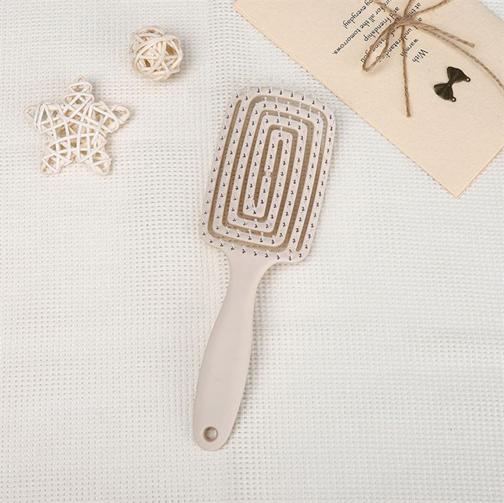 TBC Detangling Hair Brush - Wet &amp; Dry Hollow Brush - Beige - Hair Styling tool