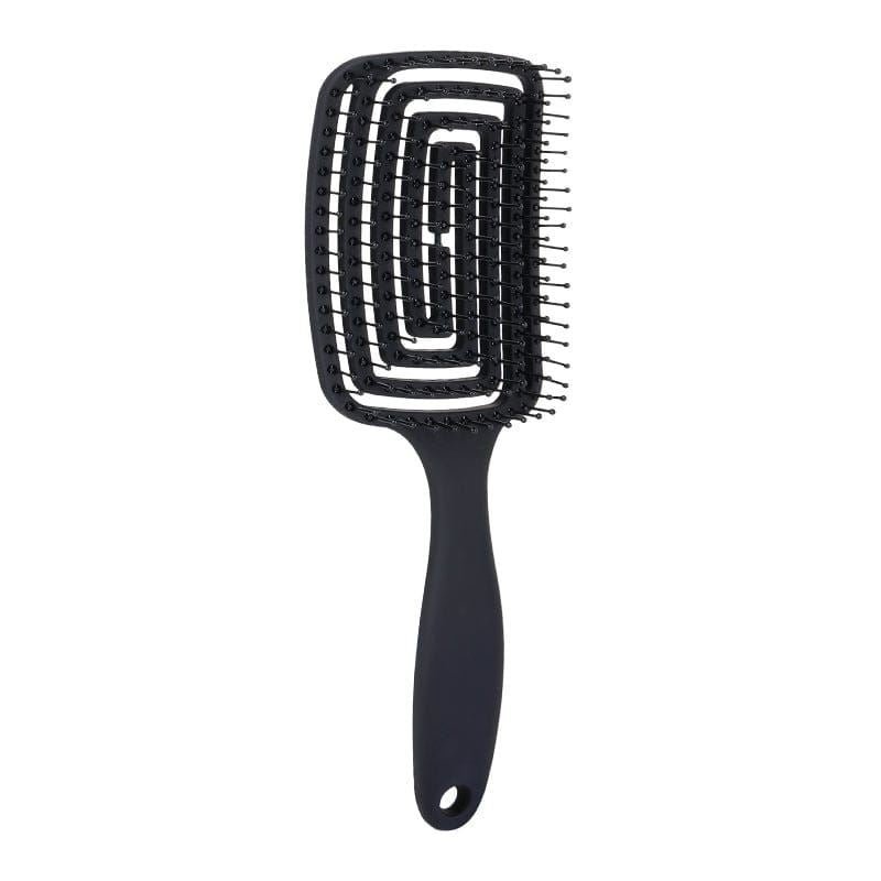 TBC Detangling Hair Brush - Wet &amp; Dry Hollow Brush - Black - Hair Styling tool