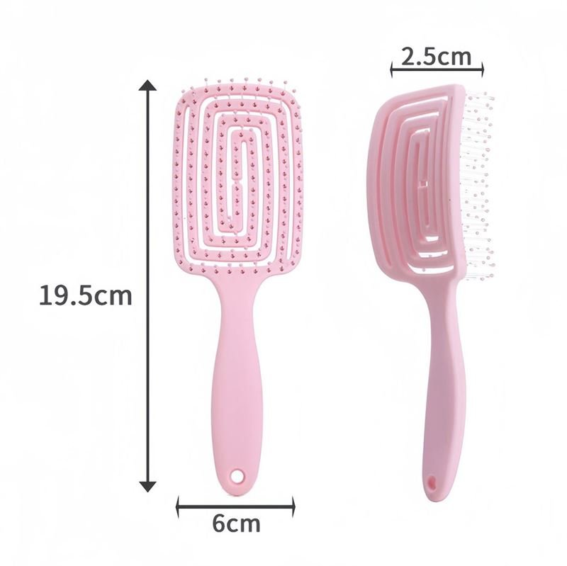 TBC Detangling Hair Brush - Wet &amp; Dry Hollow Brush - Pink - Hair Styling tool