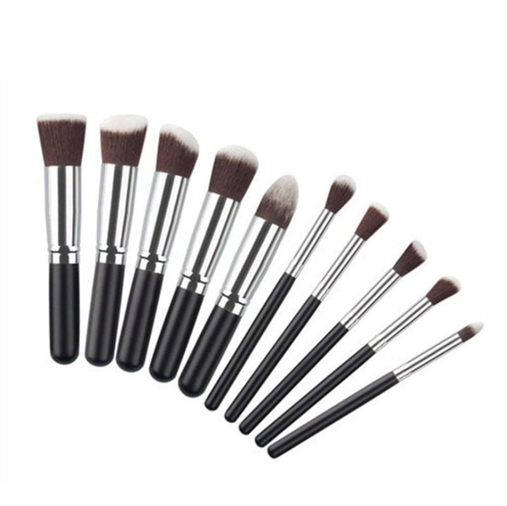 Technique PRO Makeup Brushes, Silver/Black - 10 pcs - 