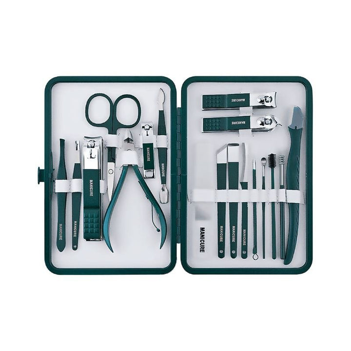 UNIQ 18 - in - 1 Manicure / Grooming Set for nails, feet, face - Dark green - | Fashiongirl