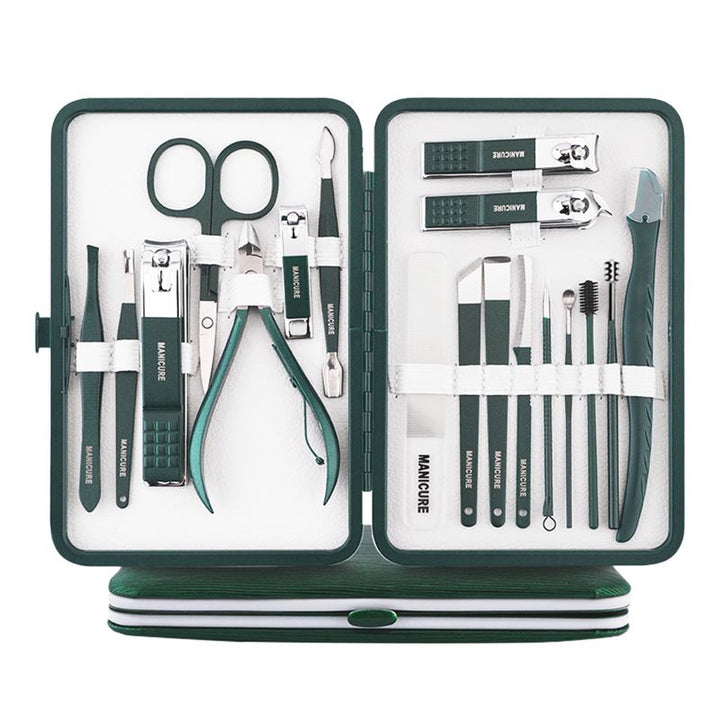 UNIQ 18 - in - 1 Manicure / Grooming Set for nails, feet, face - Dark green - | Fashiongirl