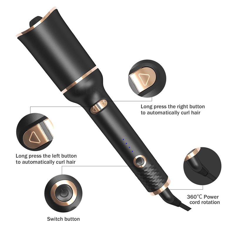 UNIQ Automatic Curling Iron with Ceramic Coating & 2-Way Rotation - Uncategorized - Fashiongirl