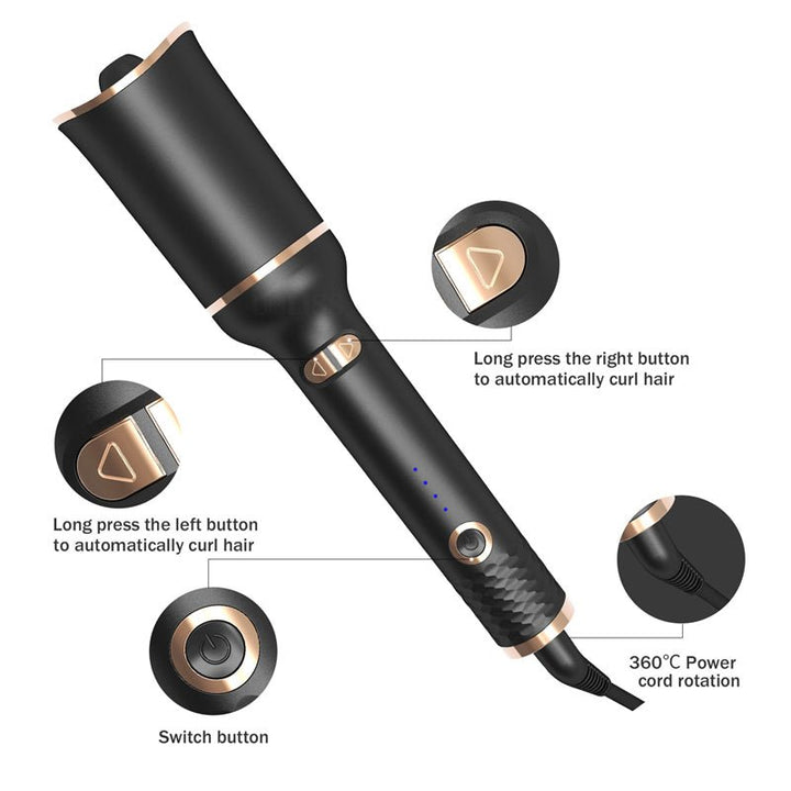 UNIQ Automatic Curling Iron with Ceramic Coating & 2-Way Rotation - Uncategorized - Fashiongirl