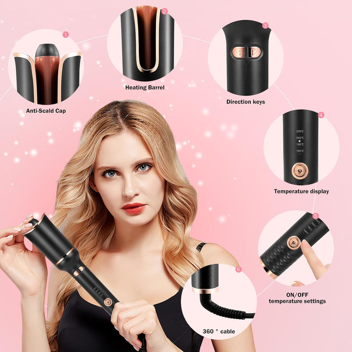 UNIQ Automatic Curling Iron with Ceramic Coating & 2-Way Rotation - Uncategorized - Fashiongirl