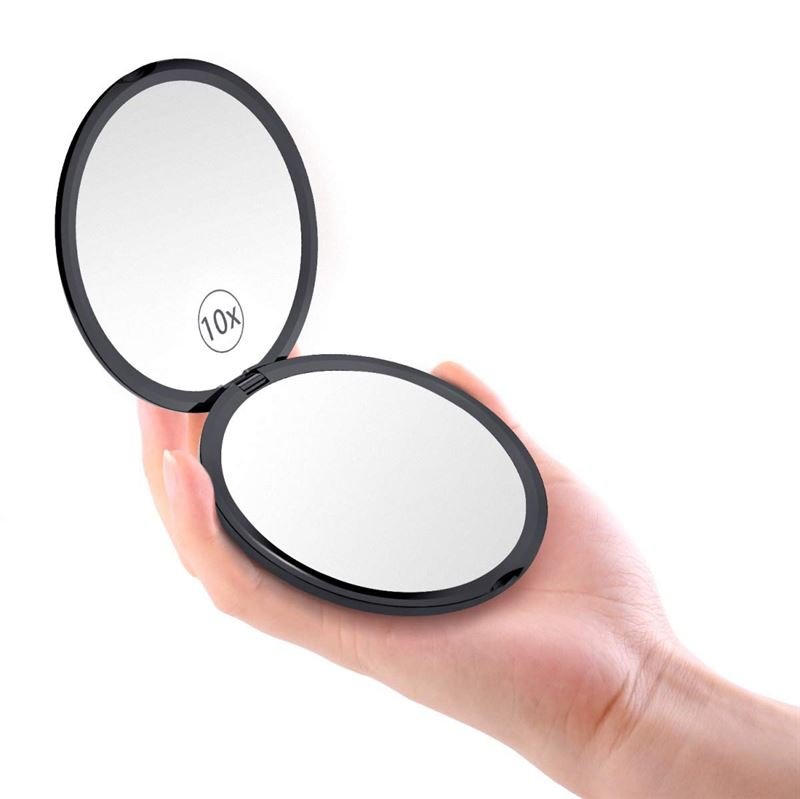 UNIQ Compact double - sided mirror with 10x magnification - Black - | Fashiongirl