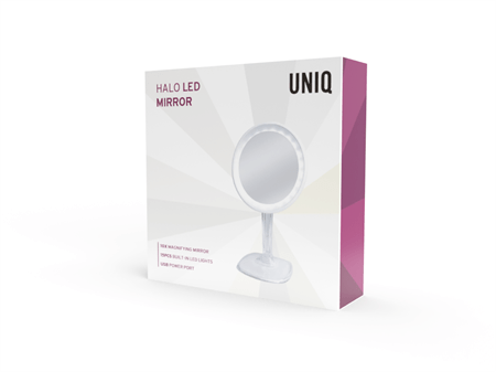 UNIQ Halo LED makeup mirror with 10x magnification - White - | Fashiongirl