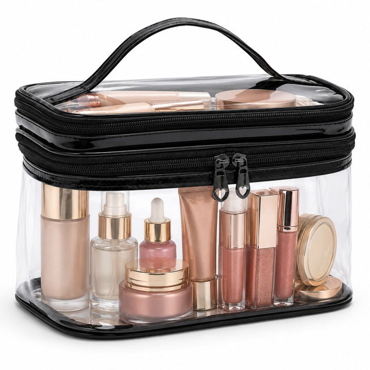 UNIQ Hubbel Clear Toiletry Bag Travel Makeup Bag - Black