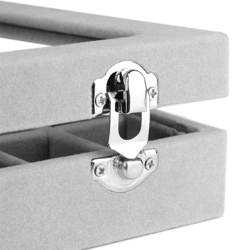 UNIQ Jewellery Box in Grey Velour - Jewelry Box