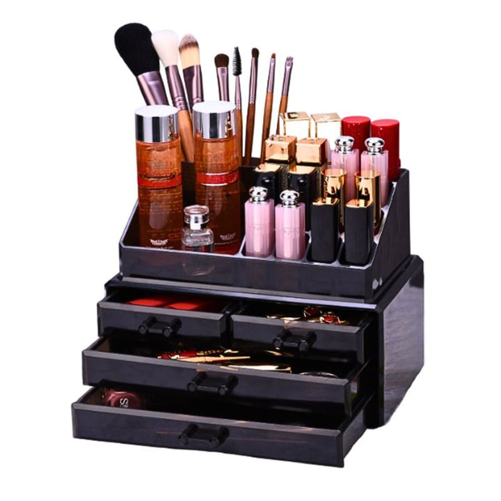 UNIQ Jewellery / Makeup Acrylic Organiser with 4 drawers - SF 1155 - Black - Organiser