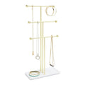 UNIQ Jewellery stand / Jewellery tree with 3 levels - Gold / White - | Fashiongirl