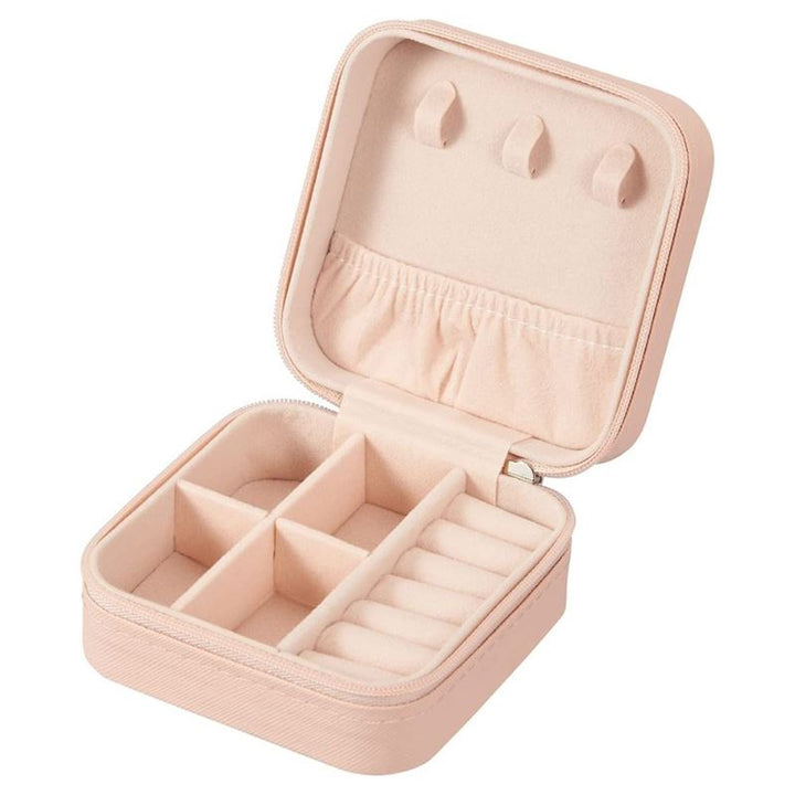 UNIQ Leatherette jewellery box for earrings - Pink Square - pink - Jewelry Box