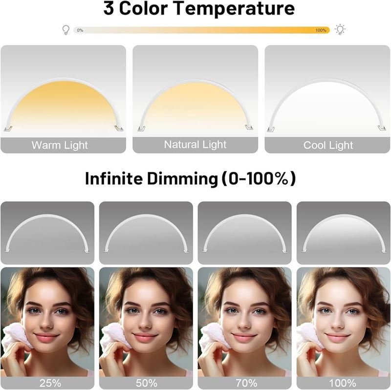 UNIQ LED Table lamp Half Moon Arch for manicure / eyelash extensions - White - | Fashiongirl