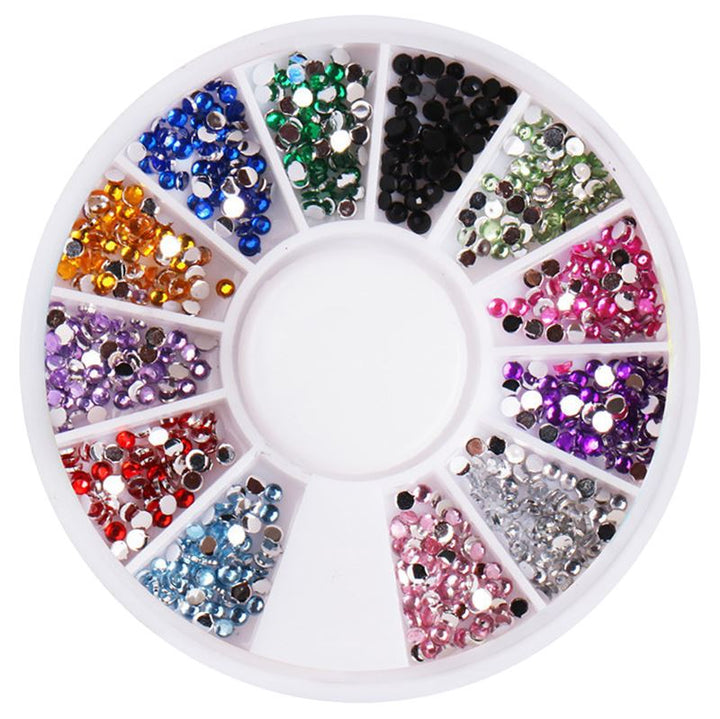 UNIQ Nail Art Gemstone Wheel - Colourful Rhinestones - | Fashiongirl