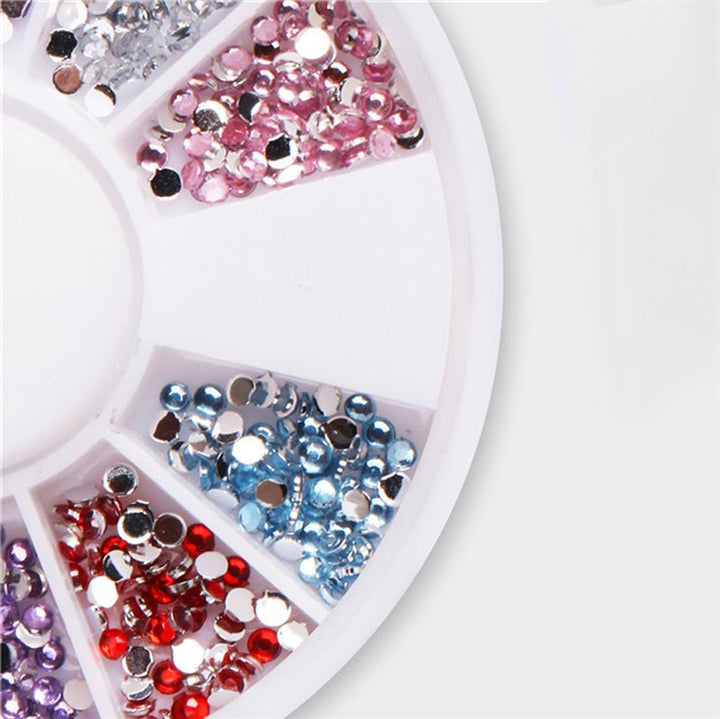 UNIQ Nail Art Gemstone Wheel - Colourful Rhinestones - | Fashiongirl