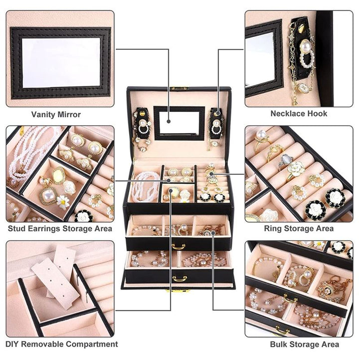 UNIQ Nellia Jewellery Box - Black - Jewelry Box