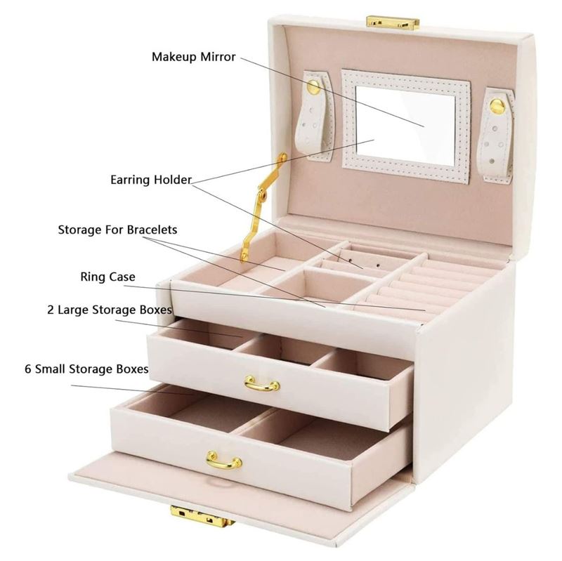 UNIQ Nellia Jewellery Box - Cream White - Jewelry Box