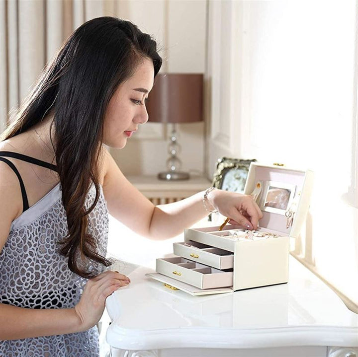 UNIQ Nellia Jewellery Box - Cream White - Jewelry Box