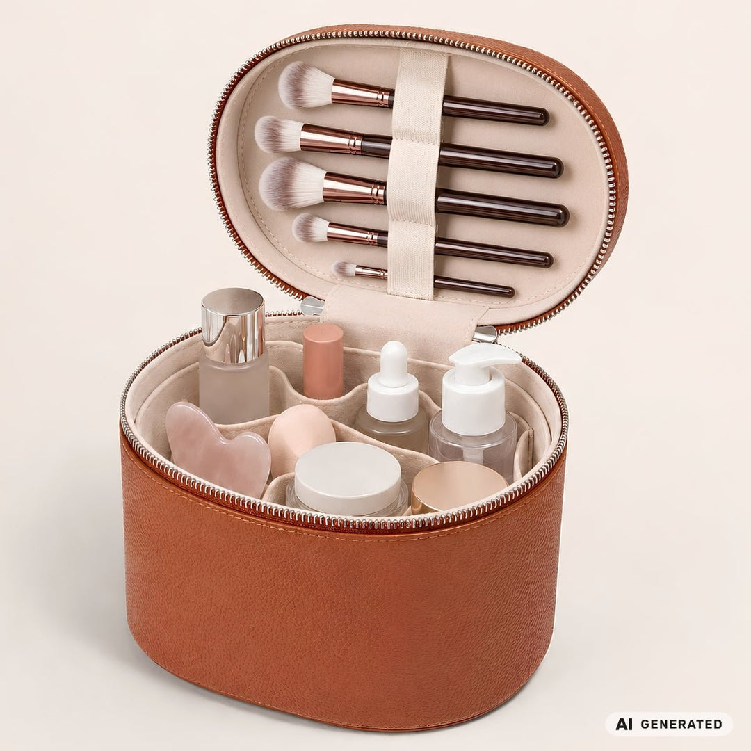 UNIQ Noemie Vanity Beauty Case Travel Organizer - Brown – image 9