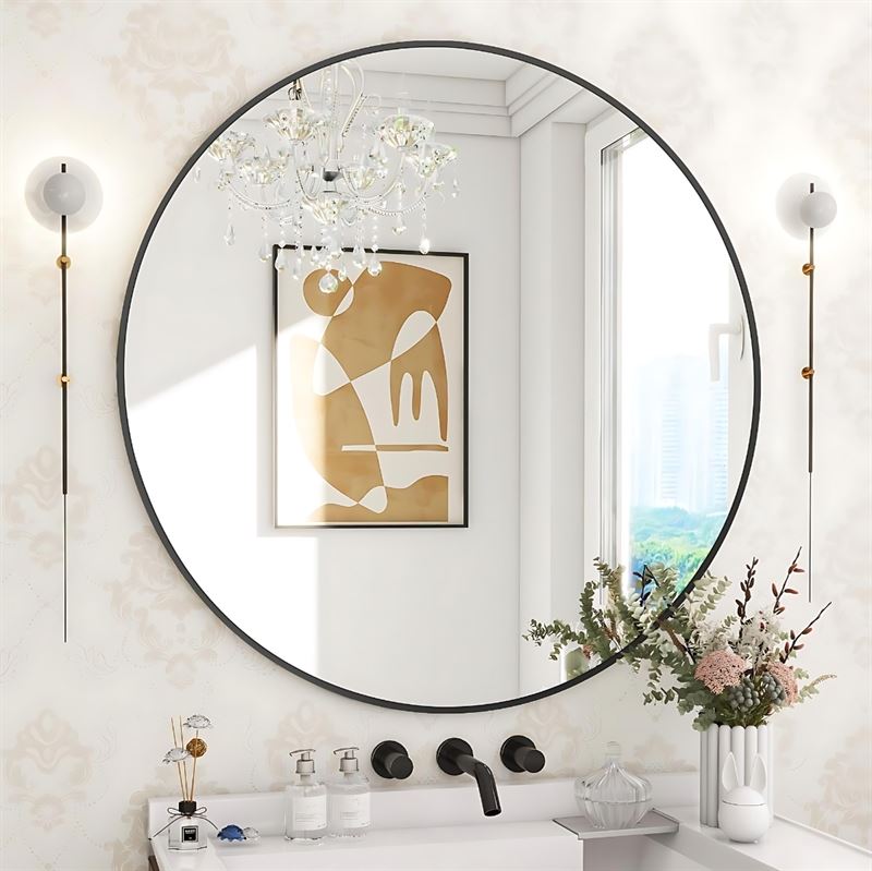 UNIQ Oslo Round Mirror - Ø50 cm Black - | Fashiongirl