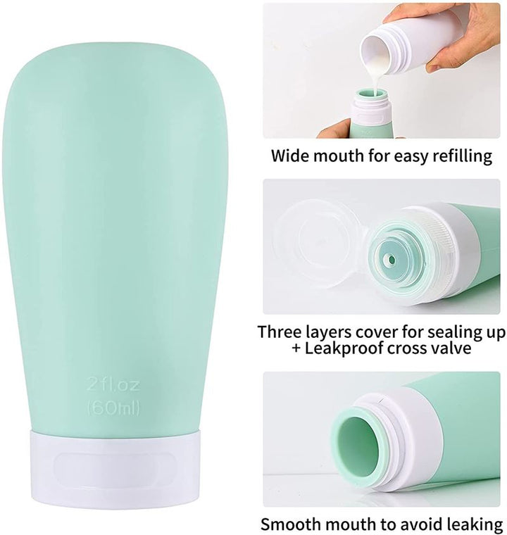 UNIQ Wiederverwendbare Silikon-Reiseflaschen – 4 Tuben (60 ml) – | Fashiongirl