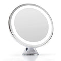 UNIQ Rundspiegel mit LED-Beleuchtung und Saugnapf x10 Vergrößerungsspiegel – Weiß – | Fashiongirl