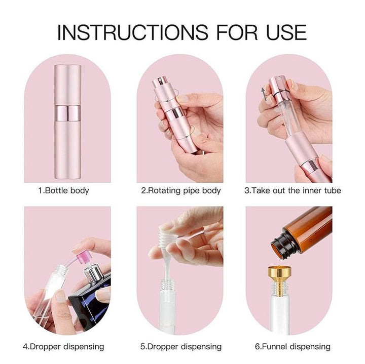 UNIQ Travel bottle for perfume refill with pump 8 ml - Pink - | Fashiongirl